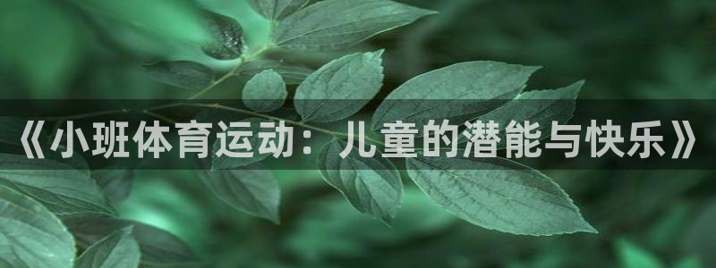 《小班体育运动：儿童的潜能与快乐》